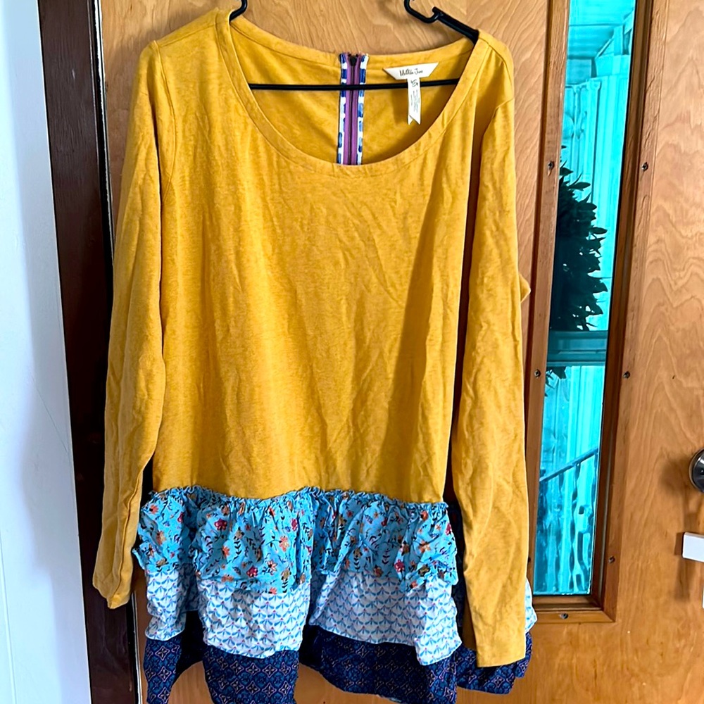 Matilda Jane mustard yellow long sleeve with ruffled bottom